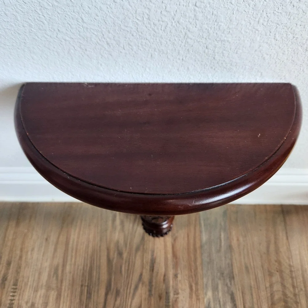 Vintage Florentine Style Dark Mahogany Solid Wood Hanging Wall Shelf Sconce